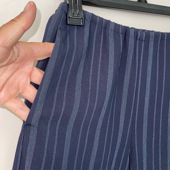 Vince Womens Culottes Pants Size XXS Blue Variegated Stripe High Waist Wide Leg - Picture 2 of 10